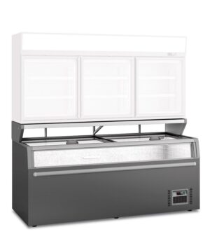 ISOLA - MOD. MANHATTAN BTM 210 - Statica - Temp. -22°C /+10°C - Porta scorrevole in vetro - Dim. cm. L210,4xP85xh(87+21)