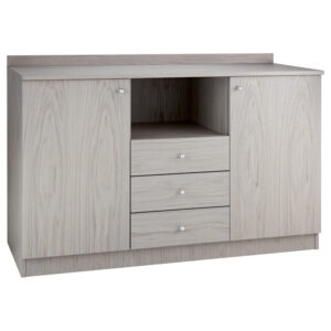 Mobile di servizio in legno - 3 cassetti - 2 sportelli - Dim. 136x48x95h