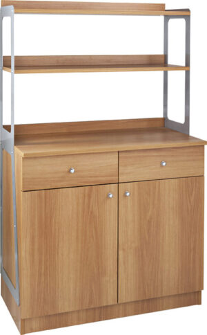 Mobile di servizio in legno - 2 cassetti portaposate - 2 sportelli - Dim. cm 90x48x155h