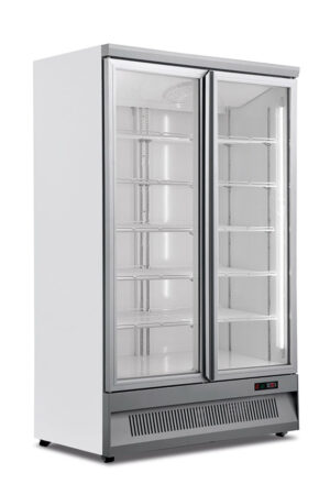 ARMADIO FRIGO VETRINA  MURALE CONGELATORE NEGATIVO 2 PORTE NOFROST - BT 930 LITRI - Temp. -18°C /-22°C   Dim. cm. L125,3xP76 x h199,7