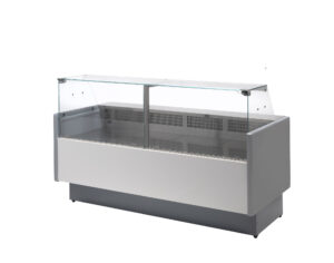 VETRINA FRIGO ORIZZONTALE REFRIGERATA POSITIVA VENTLATA GASTRONOMIA E PASTICCERIA CON RISERVA  – SERIE MR 80 PROF. Cm 89,5 – TN – Temp. +2°C/+5 °C