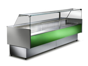 VETRINA FRIGO ORIZZONTALE REFRIGERATA POSITIVA PASTICCERIA GASTRONOMIA E MACELLERIA – SERIE M 80 PROF. Cm 90 – TN – Temp. +2°C/+5 °C