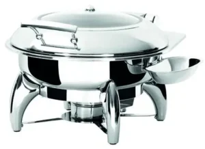 Scaldavivande - Chafing Dish ad induzione rotondo - 5L - Dim. cm 44x49x30h