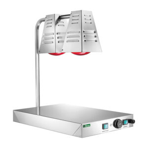 Lampada a raggi infrarossi con piano caldo in acciaio inox – Temp. +30°C/+90°C - Dim. cm 60x40x68h