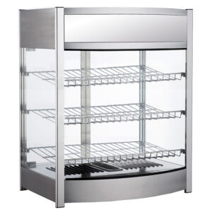 VETRINA RISCALDATA DA BANCO - Temp. +30°+90°C - 3 Ripiani - Dim. cm 64,5x45x78,5h