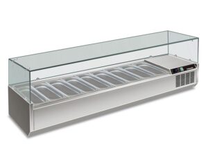 VETRINA INGREDIENTI REFRIGERATA - MOD. RWX 2002 - Temperatura +2°C/+8°C - Dim. cm. L200xP39,5xh43,5