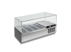 VETRINA INGREDIENTI REFRIGERATA - MOD. RWX 1202 - Temperatura +2°C/+8°C - Dim. cm. L120xP39,5xh43,5