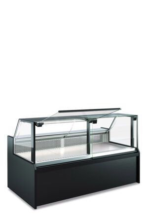 VETRINA FRIGO ORIZZONTALE REFRIGERATA POSITIVA VENTILATA PASTICCERIA GASTRONOMIA MACELLERIA CON CELLA DI RISERVA - SERIE SAMA 150 L - Temp. 0/+10 °C - Dim. cm. L156xP100xh128