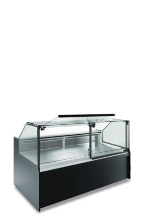 VETRINA FRIGO ORIZZONTALE REFRIGERATA POSITIVA VENTILATA PASTICCERIA GASTRONOMIA MACELLERIA CON CELLA DI RISERVA - SERIE SAMA 150 XL – Temp. +0°+10°C – Dim. cm. L156xP120xh128