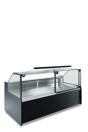 VETRINA FRIGO ORIZZONTALE REFRIGERATA POSITIVA VENTILATA PASTICCERIA GASTRONOMIA MACELLERIA CON CELLA DI RISERVA - SERIE SAMA 190 XL – Temp. +0°/+10° C – Dim. cm. L193xP120xh128