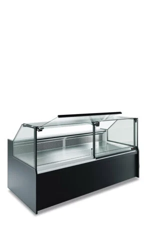 VETRINA FRIGO ORIZZONTALE REFRIGERATA POSITIVA VENTILATA PASTICCERIA GASTRONOMIA MACELLERIA CON CELLA DI RISERVA - SERIE SAMA 190 XL – Temp. +0°/+10° C – Dim. cm. L193xP120xh128