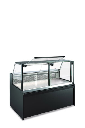 VETRINA FRIGO ORIZZONTALE REFRIGERATA POSITIVA VENTILATA PASTICCERIA GASTRONOMIA MACELLERIA CON CELLA DI RISERVA - SERIE SAMA 95 L – Temp +0°/+10°C – Dim. cm. L100xP100xh128