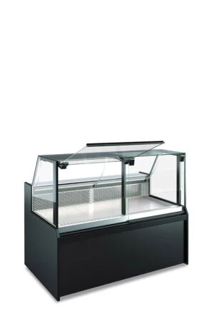 VETRINA FRIGO ORIZZONTALE REFRIGERATA POSITIVA VENTILATA PASTICCERIA GASTRONOMIA MACELLERIA CON CELLA DI RISERVA - SERIE SAMA 95 L – Temp +0°/+10°C – Dim. cm. L100xP100xh128