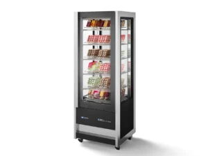 ISA CRISTAL TOWER 75 RS TB - VETRINA VERTICALE PASTICCERIA GELATERIA NEGATIVA STATICA - BT - Temp.  -15°C/-18°C   Dim. 75x75x206 cm