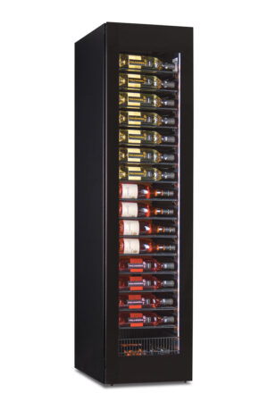 CANTINETTA - VETRINA FRIGO VINI SLIM VENTILATA 112 BOTTIGLIE -TN 385 LITRI - Temp. +2°C/+20°C - Dim. cm. L45xP70xh180