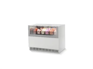 ISA ONE SHOW FREE 120 - 6 VASCHETTE – VETRINA ORIZZONTALE GELATERIA 6 GUSTI GELATO – VENTILATA – Temp. -20/+2 °C Dim. Cm. 120x74x96h