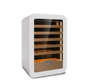 CANTINETTA - VETRINA FRIGO VINI VENTILATA 36 BOTTIGLIE COLORE BIANCO - TN 126 LITRI - Temp. +2°C/+20°C - Dim. cm. L54xP55xh83