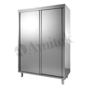ARMADIO CON ANTE IN ACCIAIO INOX - Prof. cm 60