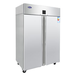 ARMADIO FRIGO POSITIVO VENTILATO IN ACCIAIO INOX 2 PORTE - TN 1400 Litri - Temp.  -2°C/+8°C  Dim. cm 131,4x80,5x206,5h