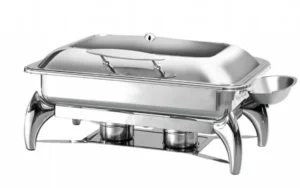 Scaldavivande - Chafing Dish per teglie GN 1/1 con coperchio con finestra - 9L - Dim. cm 58x44x33h