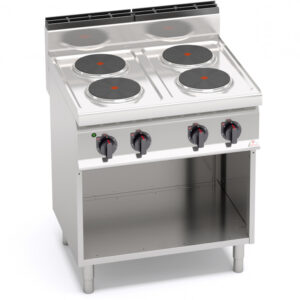 CUCINA ELETTRICA 4 PIASTRE TONDE SU VANO SERIE 70 - Dim. 80x71,4x90h - 10,4 Kw totali