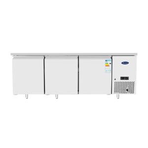 TAVOLO FRIGO REFRIGERATO POSITIVO VENTILATO PASTICCERIA 60X40 3 PORTE - TN - Temp. -2°C/+8°C  Dim. Cm 201x80x84h