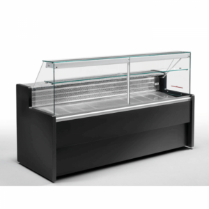 VETRINA FRIGO ORIZZONTALE REFRIGERATA POSITIVA PASTICCERIA GASTRONOMIA E MACELLERIA CON CELLA DI RISERVA STATICA – SERIE TIBET PROF. 79 H121,5 Cm – TN – Temp. +4°/+6° C