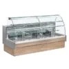 VETRINA FRIGO ORIZZONTALE REFRIGERATA POSITIVA STATICA CON CELLA DI RISERVA VETRO CURVO PER PASTICCERIA E GASTRONOMIA - SERIE COLORADO - Temp. +4°/+6°C Profondità 82 Cm