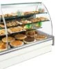 VETRINA FRIGO ORIZZONTALE REFRIGERATA POSITIVA STATICA CON CELLA DI RISERVA VETRO CURVO PER PASTICCERIA E GASTRONOMIA - SERIE COLORADO - Temp. +4°/+6°C Profondità 82 Cm