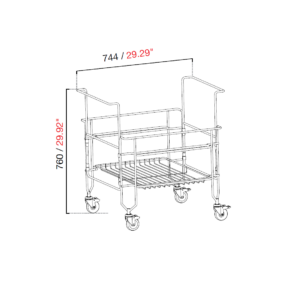 CARRELLO PER N. 2 CONTENITORI ISOTERMICI IFI COOLBOX- Dimensioni cm L 74,4 x P 62,2 x 76 H