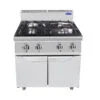 Cucina a gas 4 fuochi con forno Atosa AT7G4B-O-1 – serie 70 – 29 kW – L80×P70×H108,5 cm