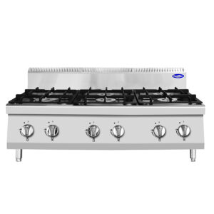 CUCINA A GAS 6 FUOCHI DA BANCO - SERIE 70 - Dim. cm. L120xP70xh54,7 - 3 x 3,5 kW + 3 x 7 kW