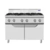 Cucina a gas 6 fuochi con ante Atosa AT9G6B-F-1 – serie 90 – 53,5 kW – L120×P90×H114 cm