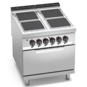 CUCINA ELETTRICA 4 PIASTRE QUADRE + FORNO ELETTRICO 2/1 - SERIE 90 - 21,5Kw totali