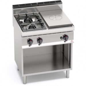 TUTTAPIASTRA A GAS + 2 FUOCHI SU VANO SERIE 70 - Dim. 80x71,4x90h - 17,5 Kw totali