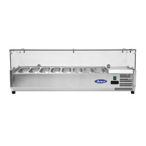 VETRINA INGREDIENTI REFRIGERATA 8 VASCHETTE GN1/4 - Statica - Temp. +2°C/+8°C Dim. Cm 180,5x33,5x46,5h
