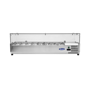 VETRINA INGREDIENTI REFRIGERATA 8 VASCHETTE GN1/3 - Statica - Temp. +2°C/+8°C Dim. Cm 180,5x39,5x46,5h