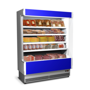 ESPOSITORE MURALE REFRIGERATO VULCANO PER SALUMI E LATTICINI - PROFONDITÀ 80 CM