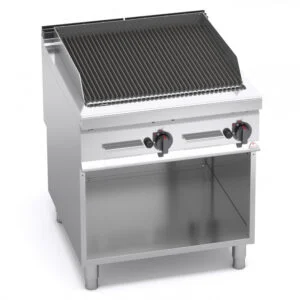 Griglia a gas a pietra lavica su vano | Berto’s G9PL80M/G | L800xP900xH900 mm | 18 kW