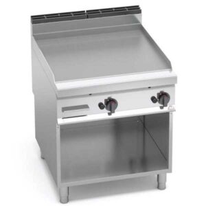 FRY TOP A GAS LISCIO SU VANO  SERIE 90 - Dim 80x90 - 20 Kw