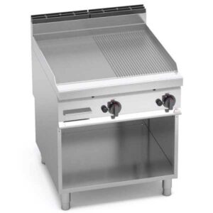 FRY TOP A GAS MISTO SU VANO  SERIE 90 - Dim 80x90 - 20 Kw
