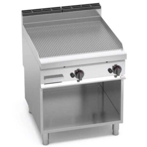FRY TOP A GAS RIGATO SU VANO SERIE 90 - Dim. 80x90 - 20 Kw