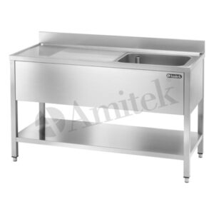 LAVELLO APERTO IN ACCIAIO INOX - Prof. cm 60