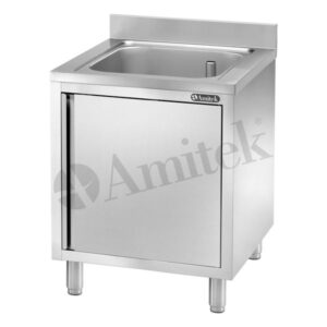 LAVELLO ARMADIATO A 1 VASCA SENZA SGOCCIOLATOIO IN ACCIAIO INOX