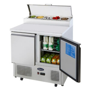 SALADETTE 2 ANTE CON PORTACONDIMENTI 5 x GN1/6 - Temp. +2°C/+8°C Dim. cm. L90xP70xh94,7