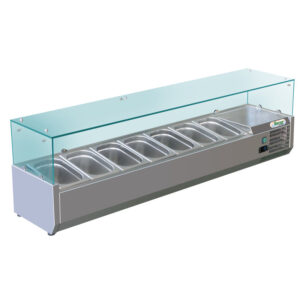Vetrina Refrigerata per Pizza Statica - Temp. +2°C/+8°C - Dim. cm 150x33,5x23/44,5h