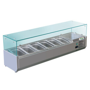Vetrina Refrigerata per Pizza Statica - Temp. +2°C/+8°C - Dim. cm 150x39,5x23/44,5h