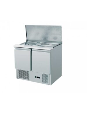 Saladette 2 ante con Portacondimenti 2xGN1/1 + 3xGN1/6 - AK940 - Temp. +2°C/+8°C   Dim. cm L90xP70xh87,6