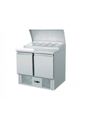 Saladette 2 ante con Portacondimenti 5 x GN1/6 - AK240S - Temp. +2°C/+8°C   Dim. cm L90xP70xh97