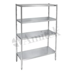 SCAFFALE IN ACCIAIO INOX A 4 RIPIANI - Prof. cm 50